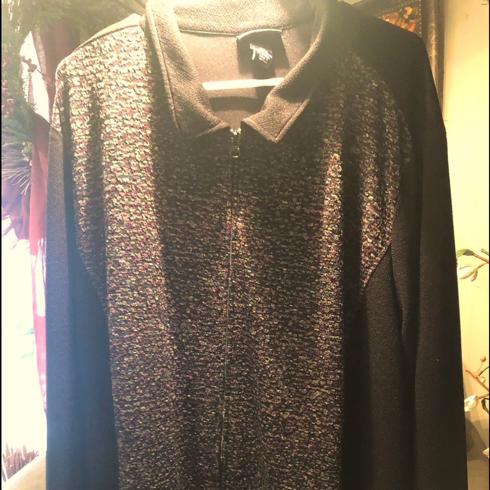 Maggie Barnes for Catherine’s front zipper sweater jacket. 5X